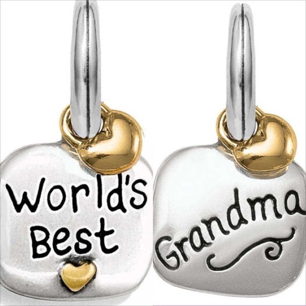 Brighton World’s Best Grandma silver and gold‎ round pendant charm